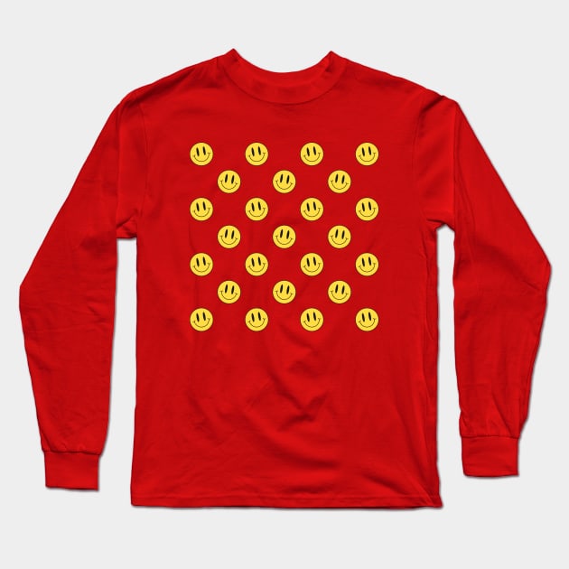 Smiley Face Pattern Long Sleeve T-Shirt by souloff